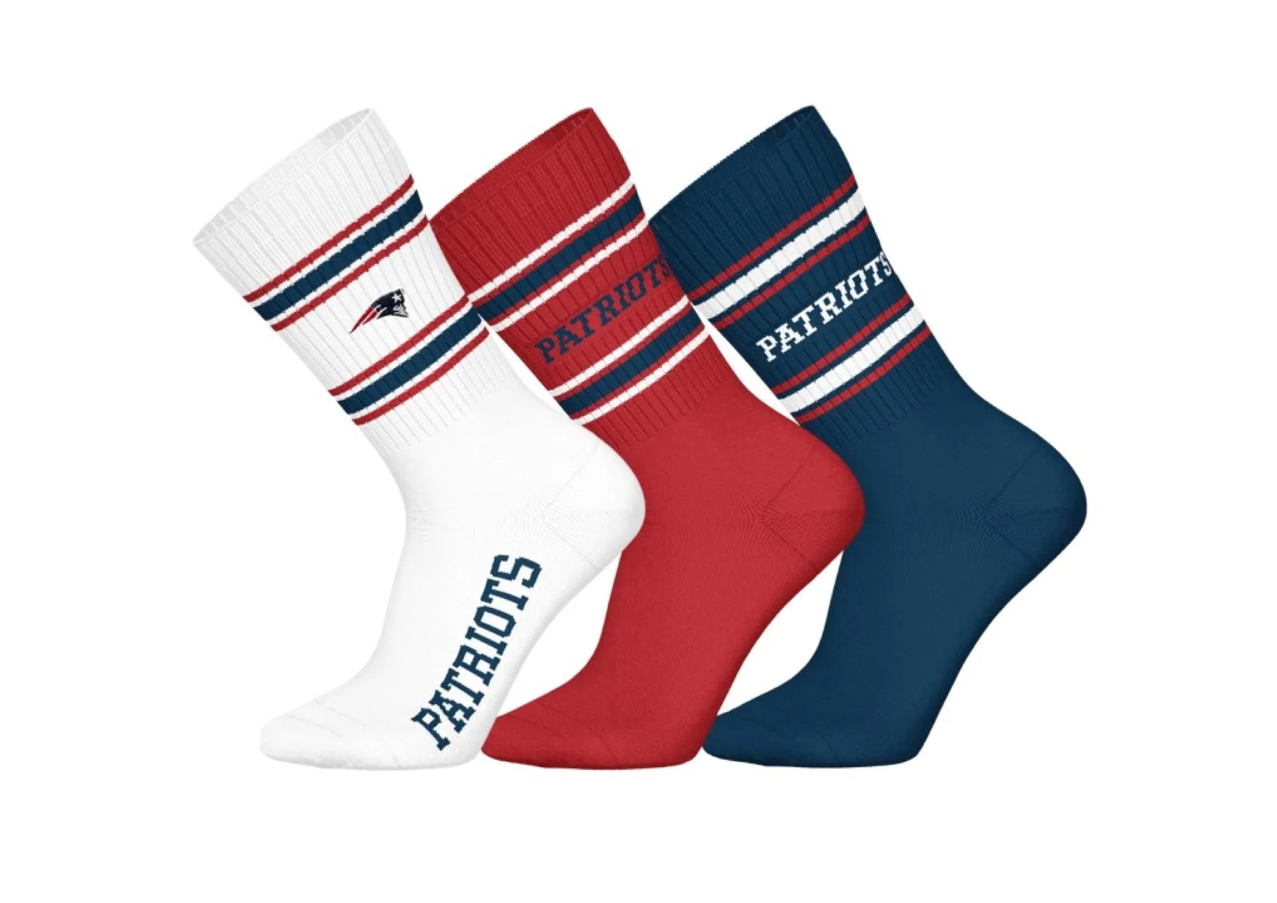 New England Patriots Crew Socks [3 Pack]