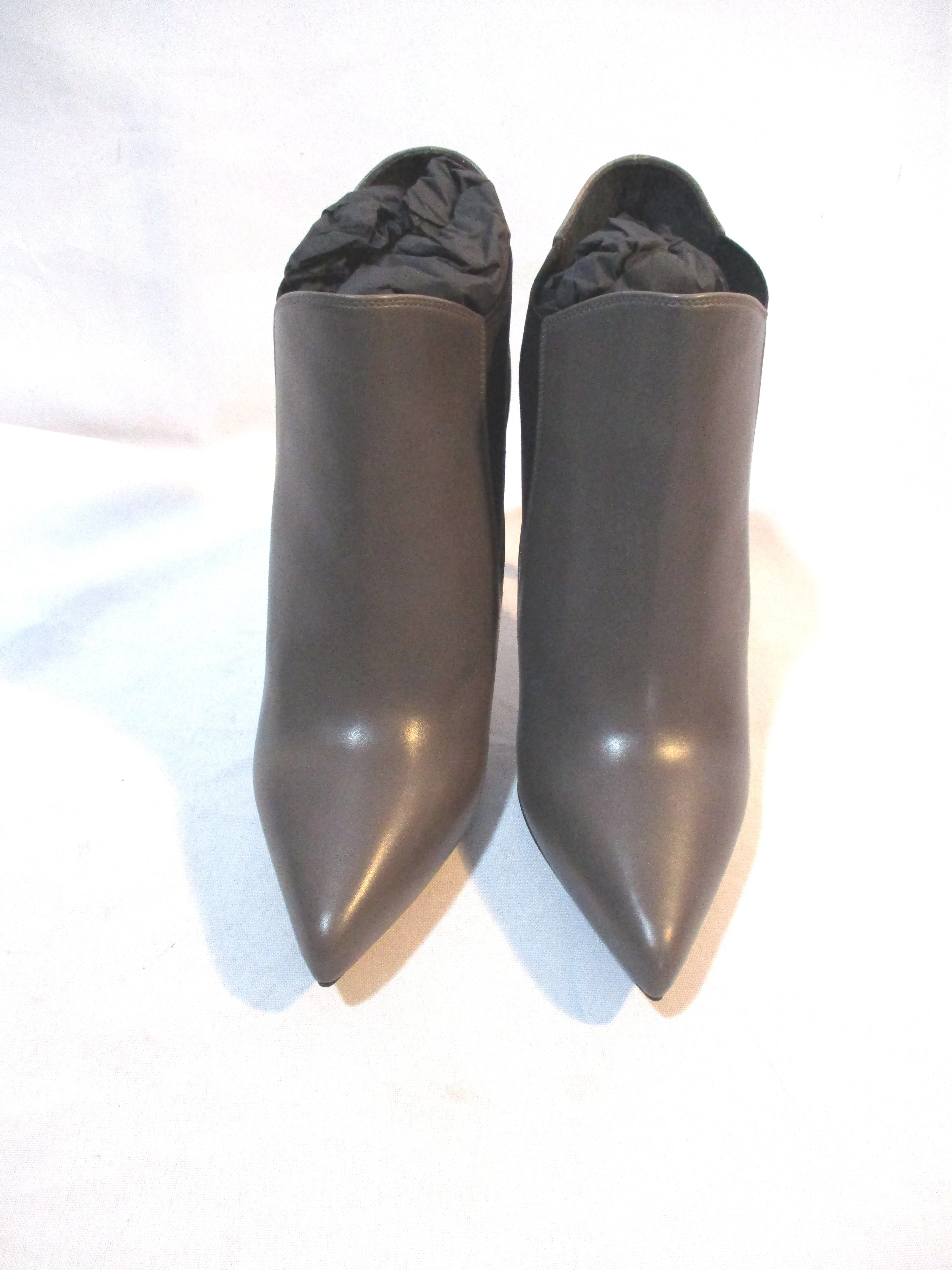 NEW NIB SAINT LAURENT PARIS Stiletto Heel BOOT Bootie 36.5 GREY EARTH