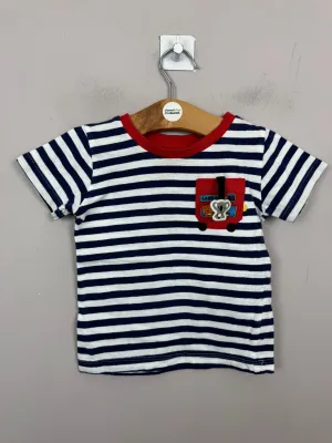 Next navy stripe bus t-shirt 9-12m