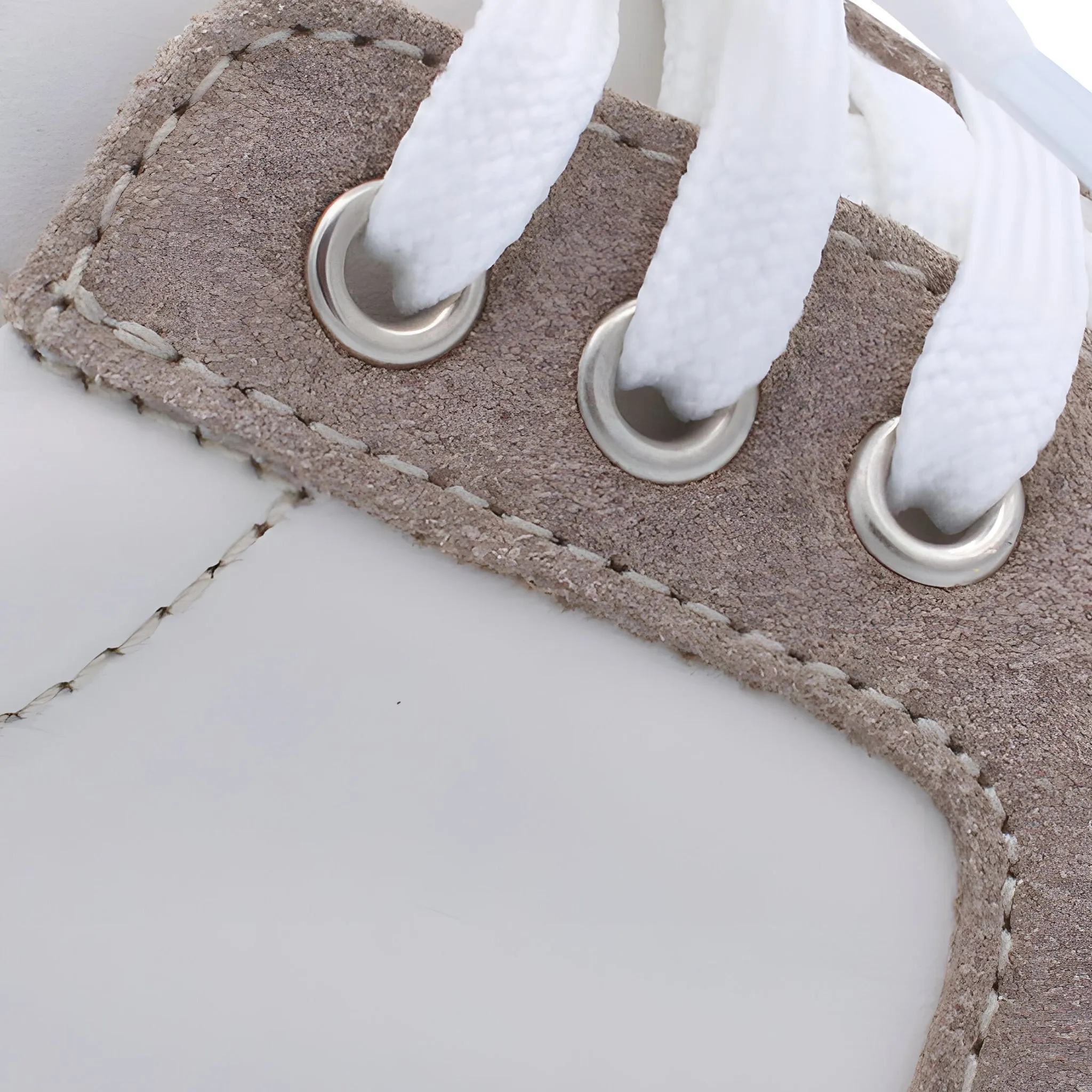 'Nico' Boys Beige Leather with Brown Suede Trainers