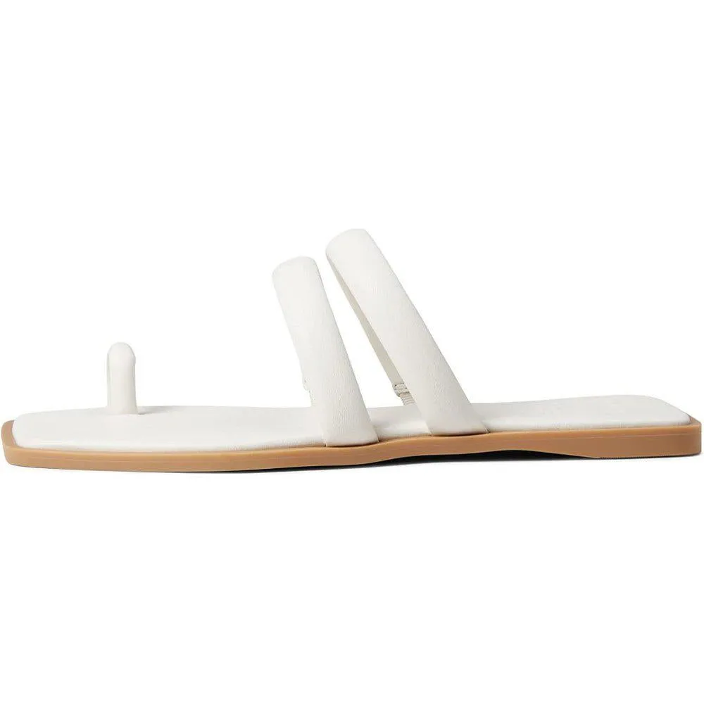 Nixia White Leather Flats