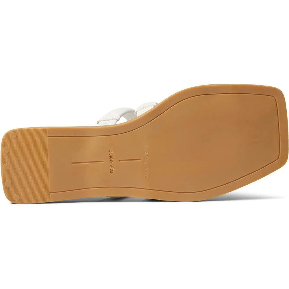 Nixia White Leather Flats