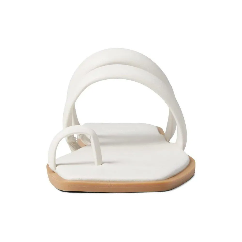 Nixia White Leather Flats
