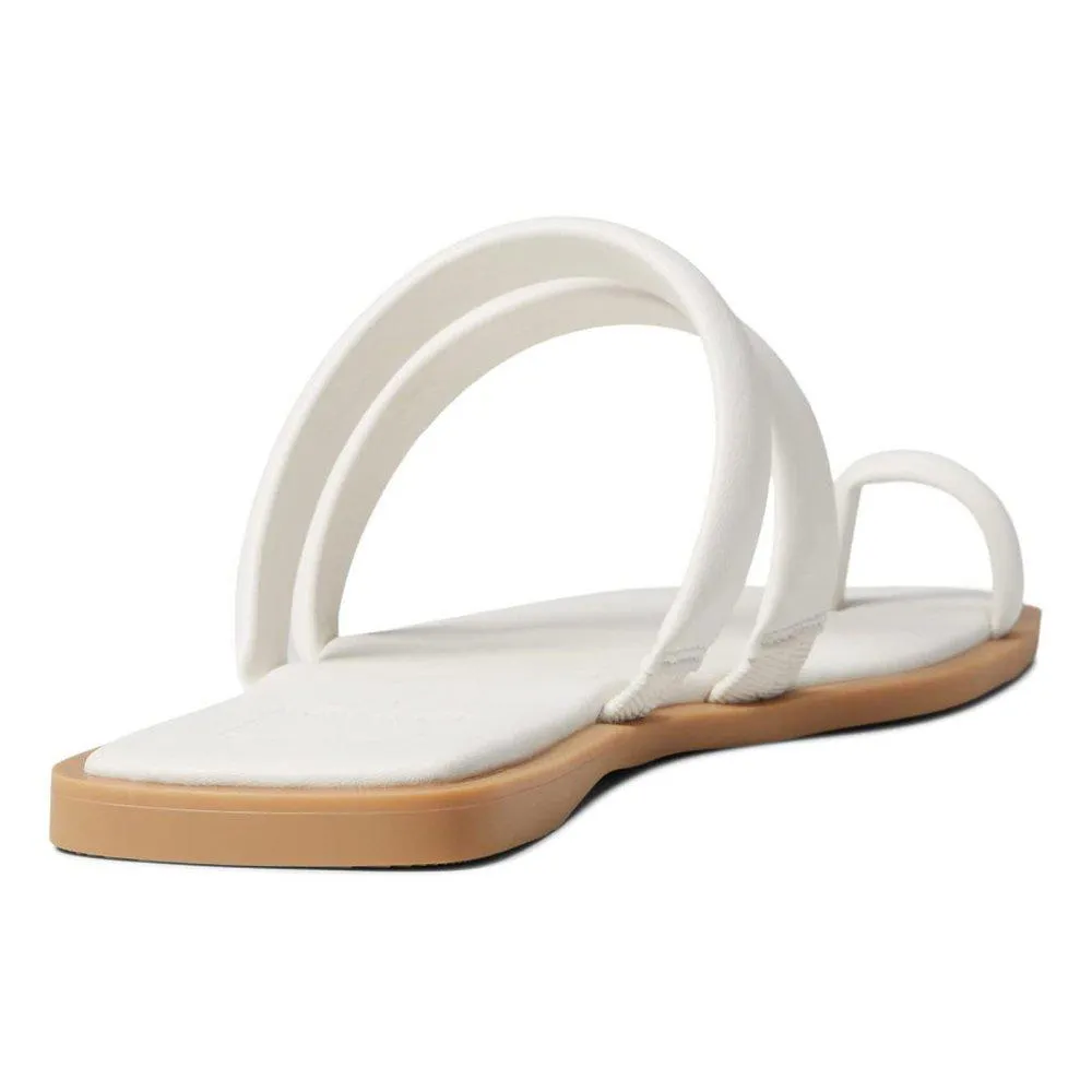 Nixia White Leather Flats