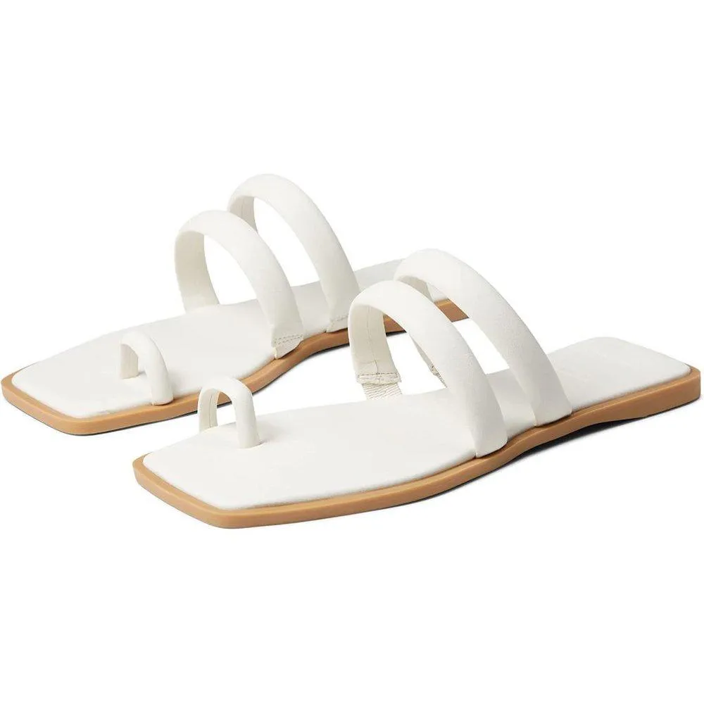 Nixia White Leather Flats