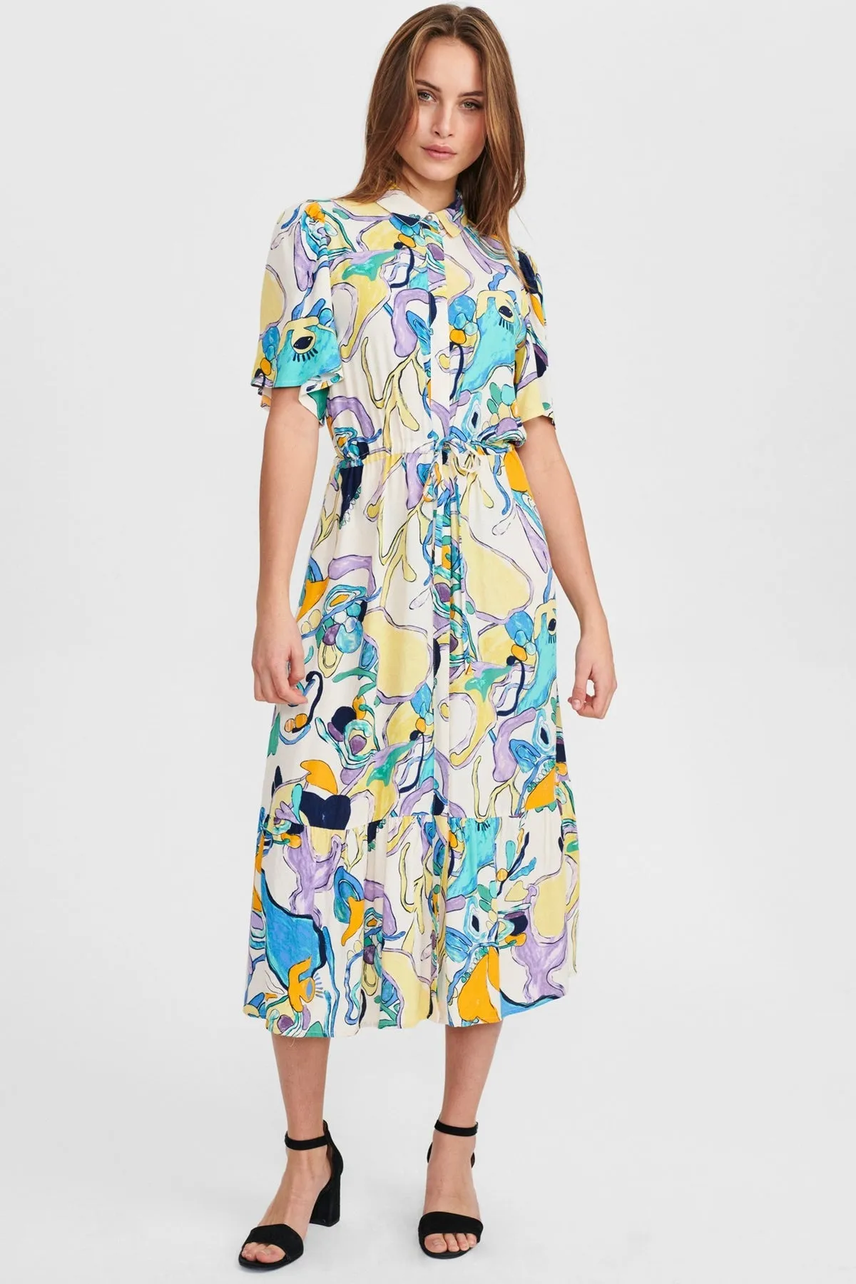 Numph Ninna Dress in Mixed Colours Print