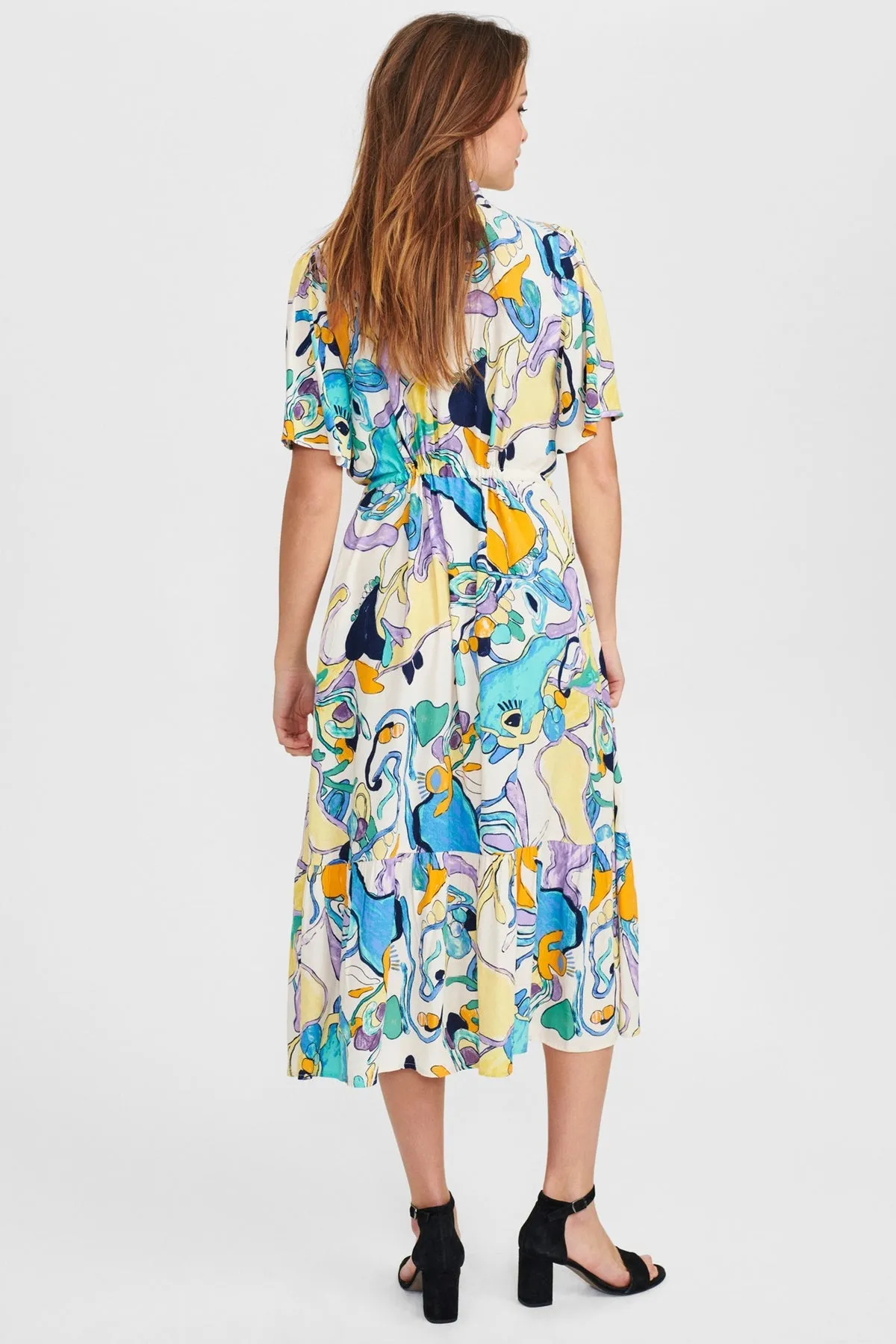 Numph Ninna Dress in Mixed Colours Print