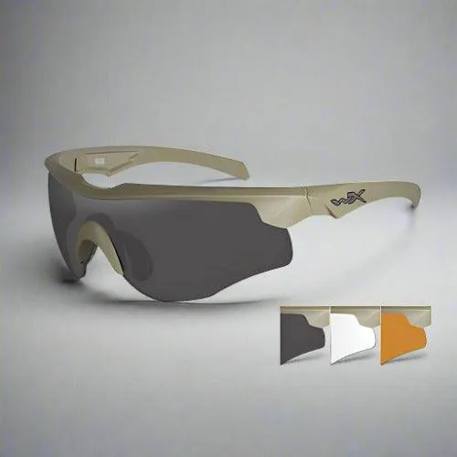 Occhiali Wiley-X Rogue con 3 lenti - colore Tan opaco