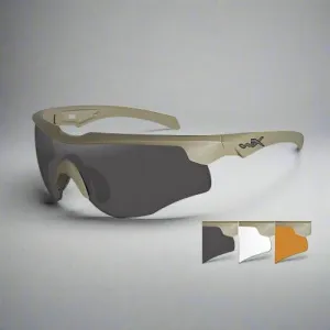 Occhiali Wiley-X Rogue con 3 lenti - colore Tan opaco