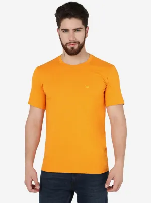Orange Solid Slim Fit T-Shirt | JadeBlue
