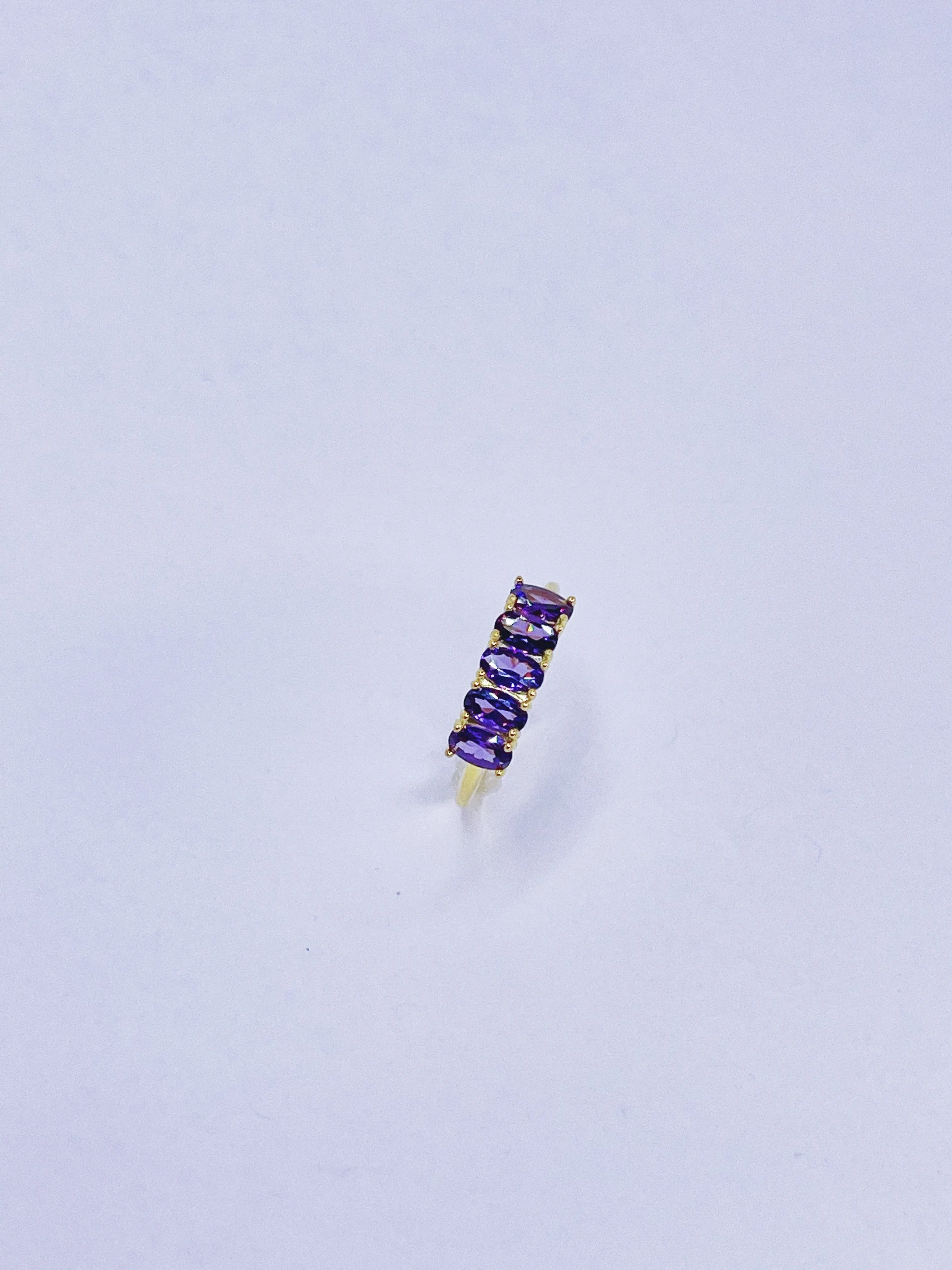Oval Amethyst Crystal Ring