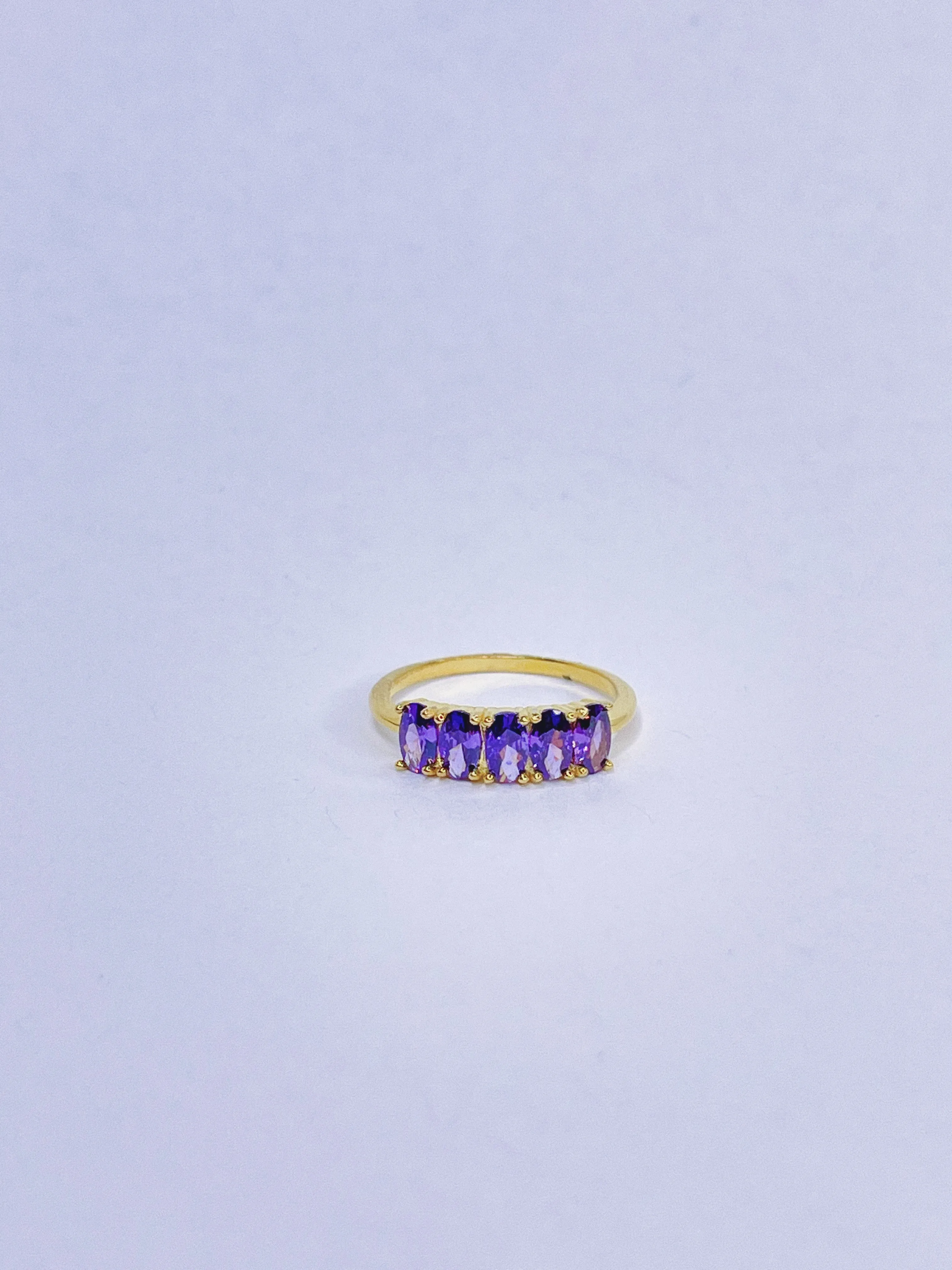 Oval Amethyst Crystal Ring