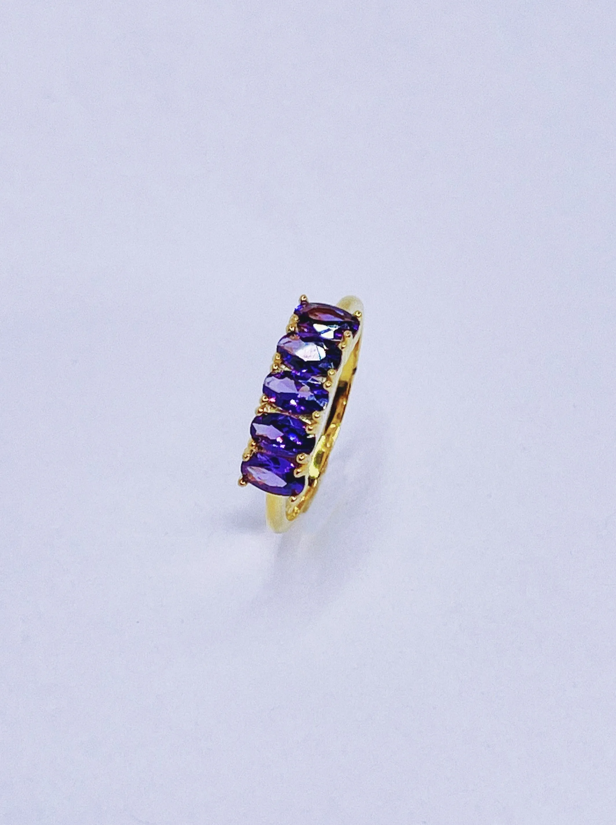 Oval Amethyst Crystal Ring
