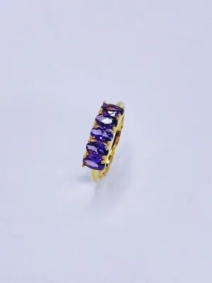 Oval Amethyst Crystal Ring