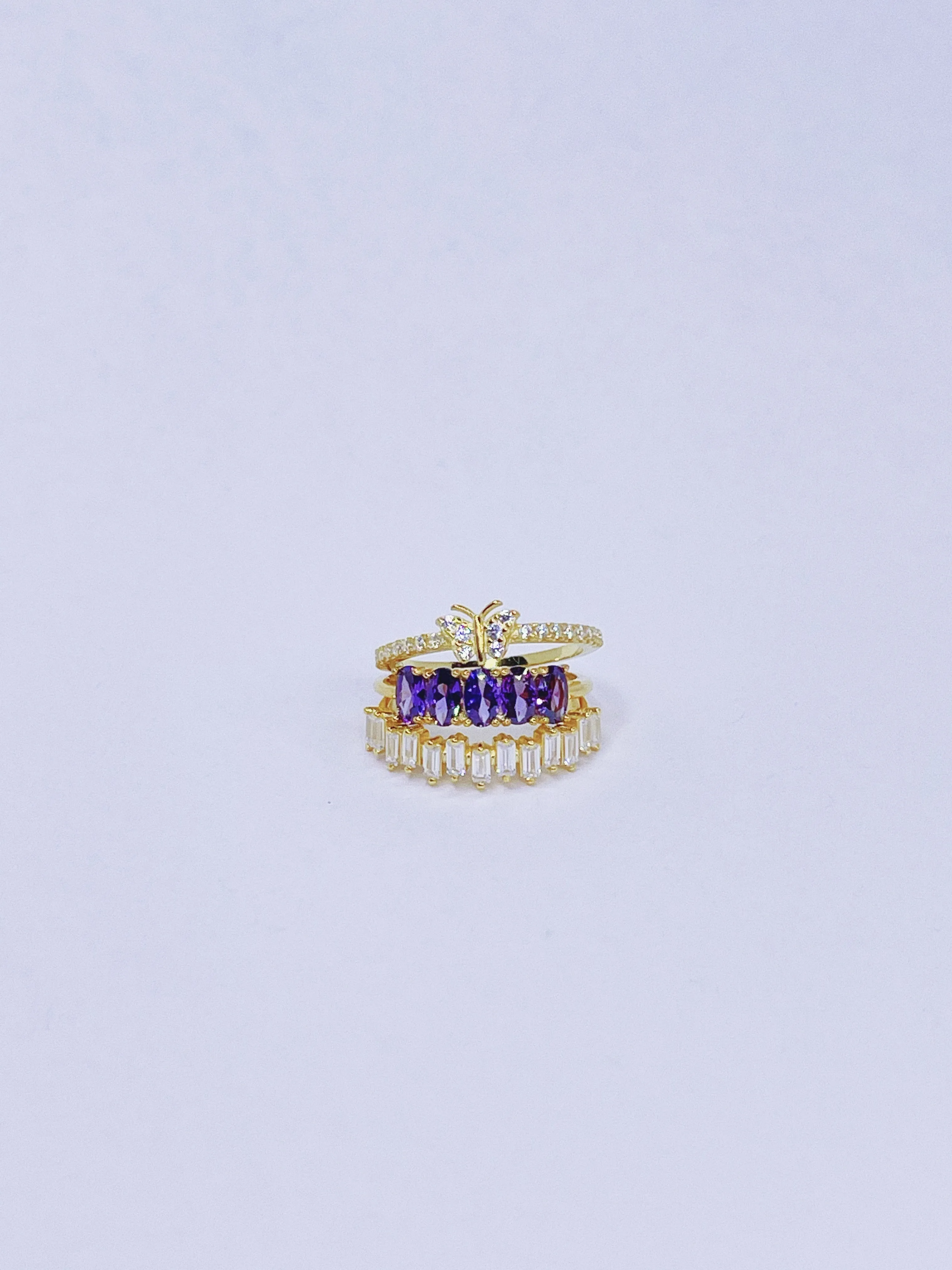 Oval Amethyst Crystal Ring