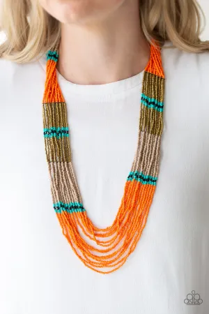 Paparazzi - Rio Roamer - Orange Necklace