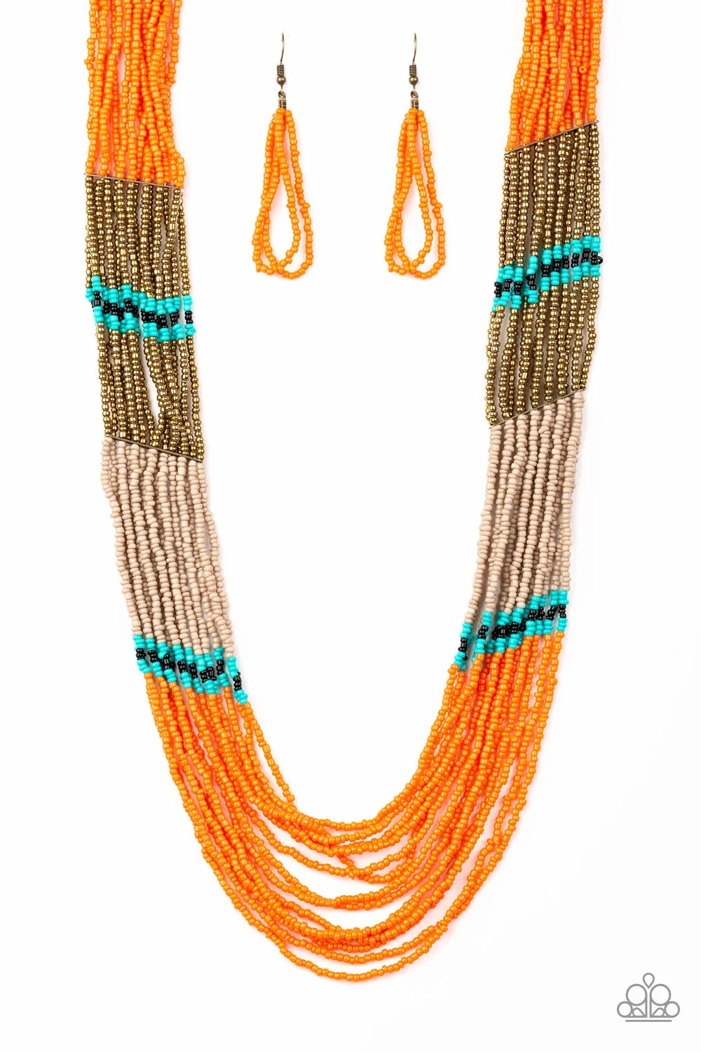 Paparazzi - Rio Roamer - Orange Necklace