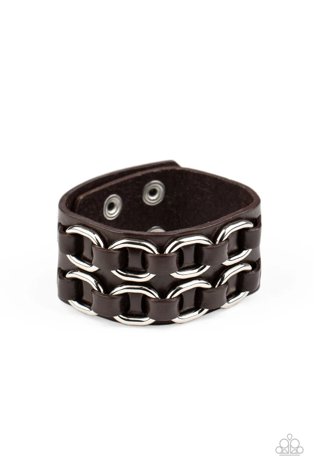 Paparazzi - Throttle It Out -  Brown Urban Bracelet
