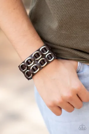 Paparazzi - Throttle It Out -  Brown Urban Bracelet