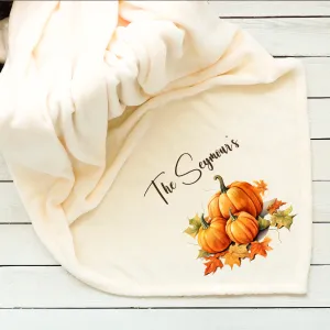 Personalised Autumn Cosy Pumpkin Blanket - Home Decor