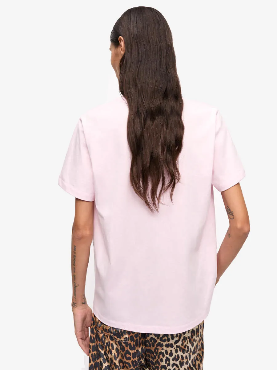 Pink Basic Jersey Leopard Relaxed T-Shirt