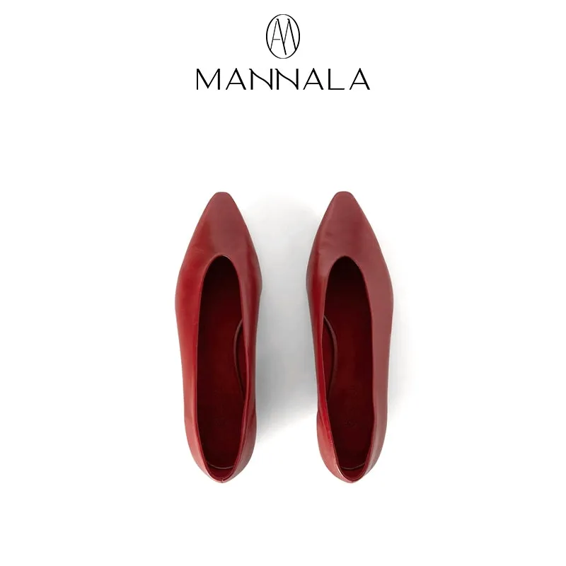 Pointed-Toe Leather Flats