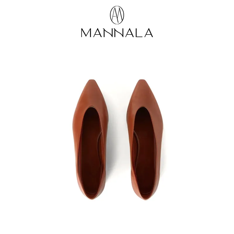 Pointed-Toe Leather Flats