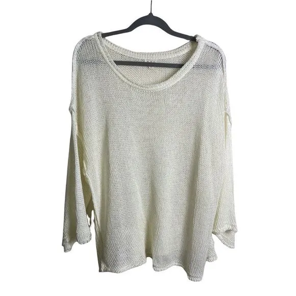 POL Ivory Crew Neck Lightweight  Sweater L
