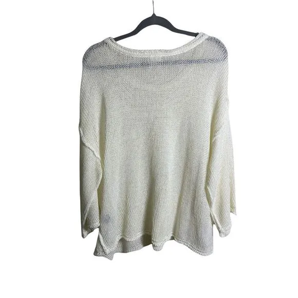POL Ivory Crew Neck Lightweight  Sweater L