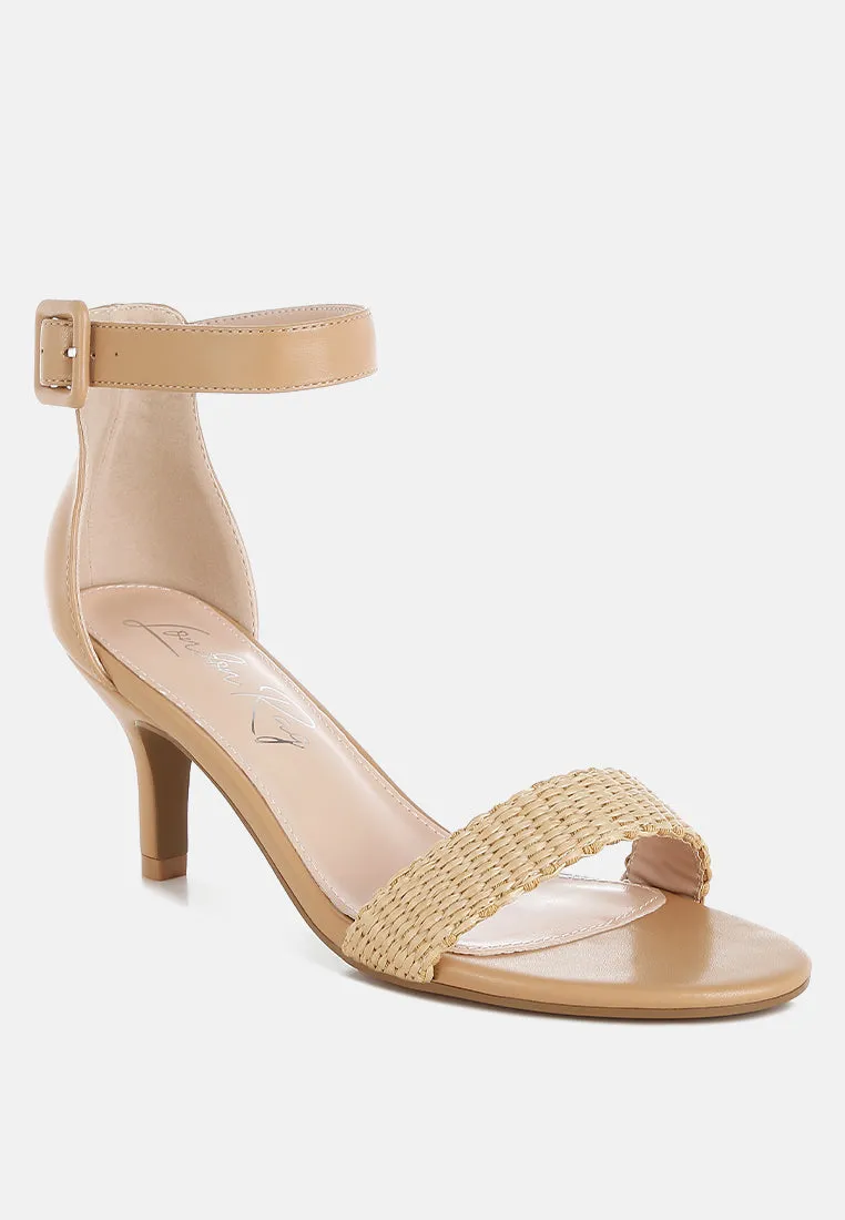 Raffia Kitten Heel Sandals By RUW