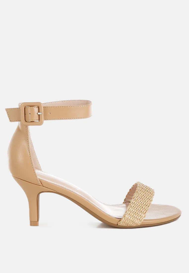 Raffia Kitten Heel Sandals By RUW
