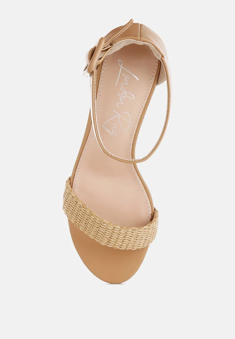 Raffia Kitten Heel Sandals By RUW