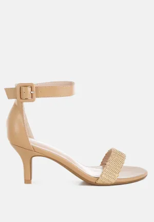 Raffia Kitten Heel Sandals By RUW