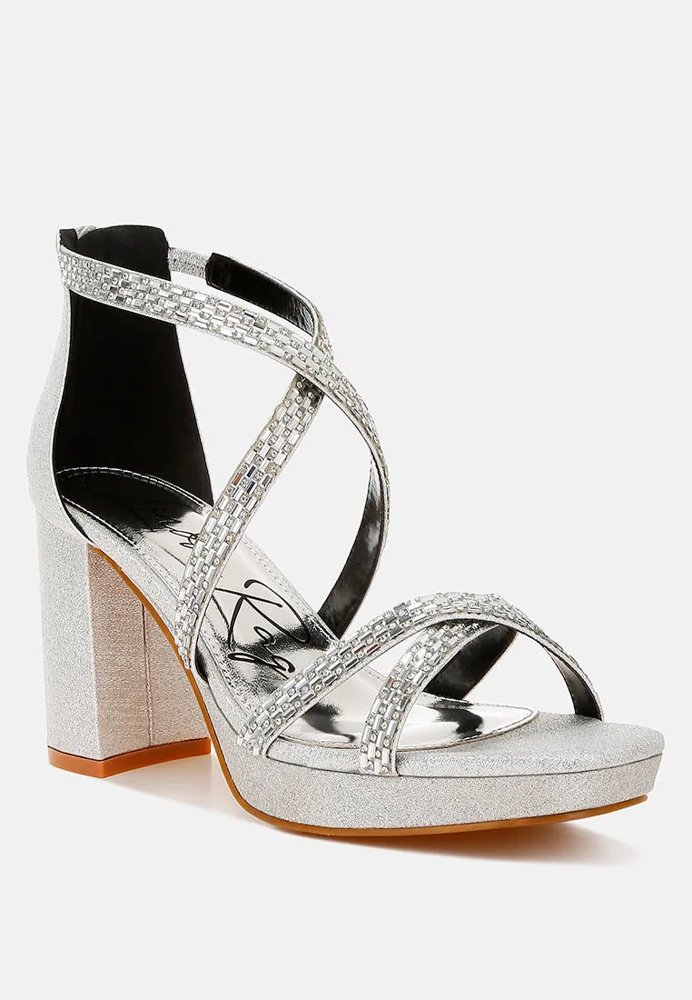 Rhinestones Embellished Strappy Sandals By RAG