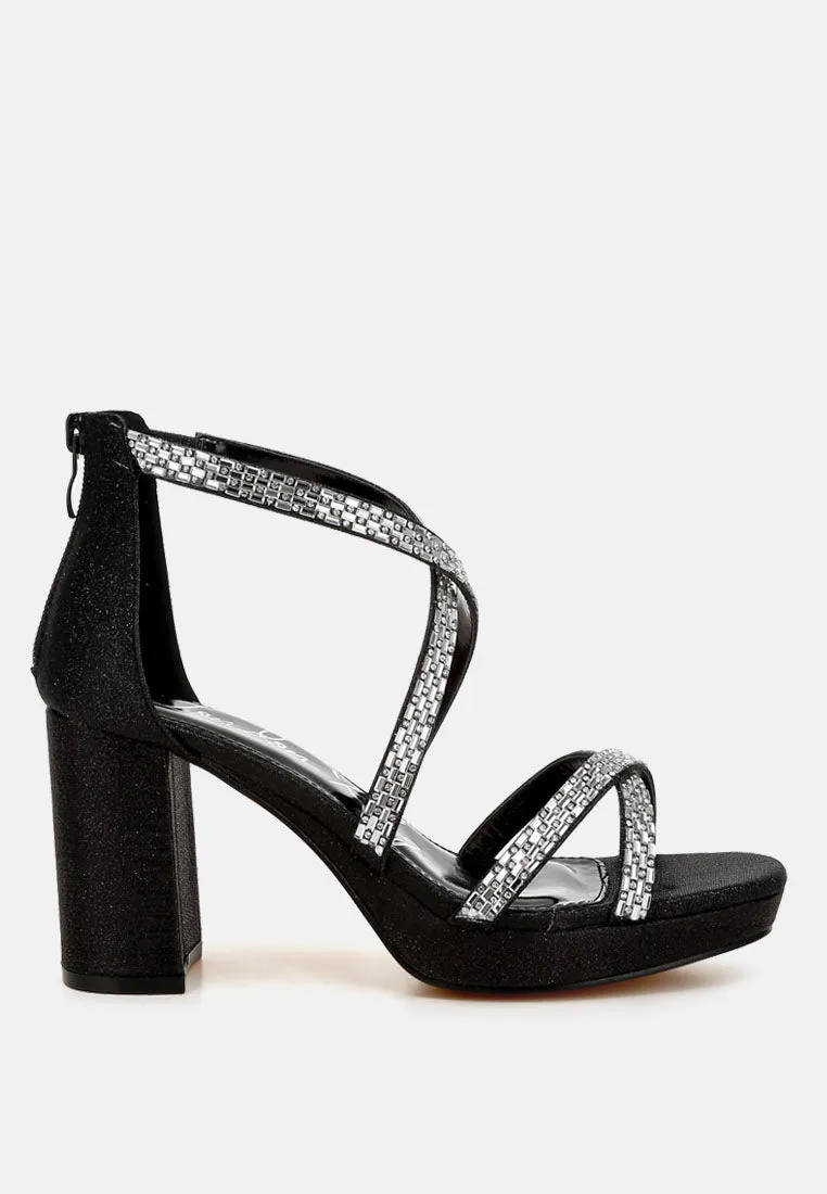 Rhinestones Embellished Strappy Sandals By RAG