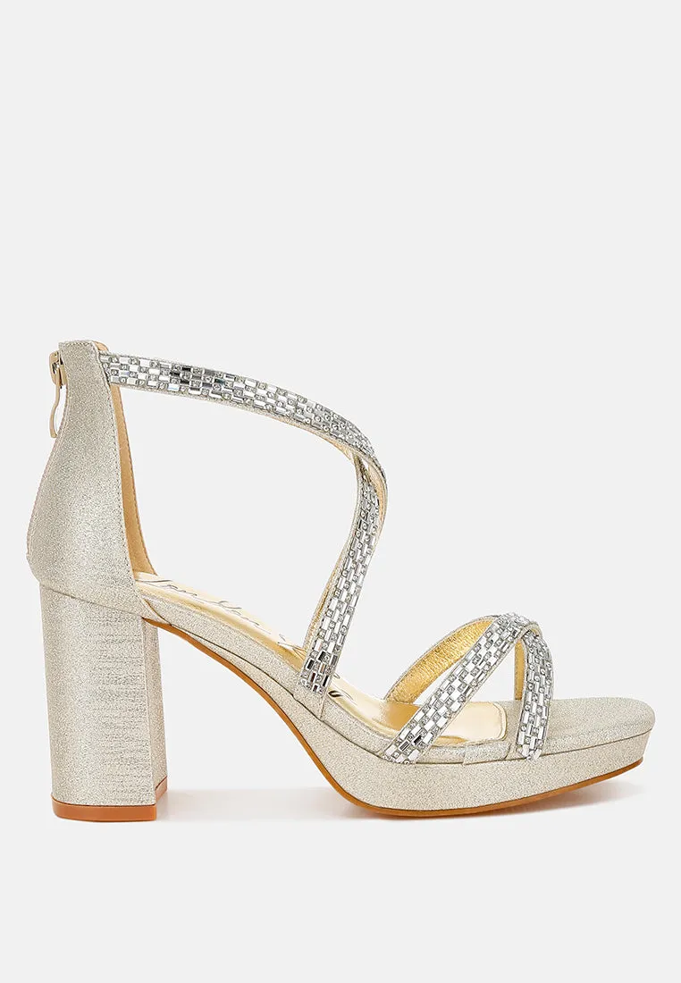 Rhinestones Embellished Strappy Sandals By RAG