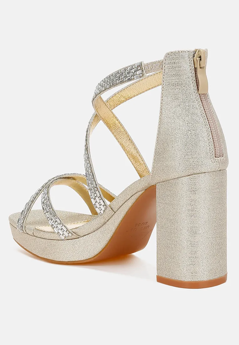 Rhinestones Embellished Strappy Sandals By RAG