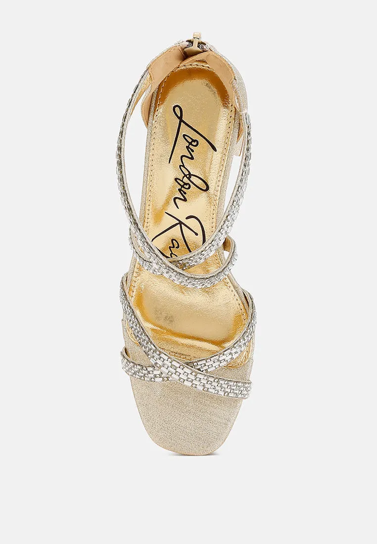 Rhinestones Embellished Strappy Sandals By RAG