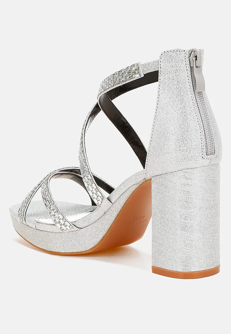 Rhinestones Embellished Strappy Sandals By RAG