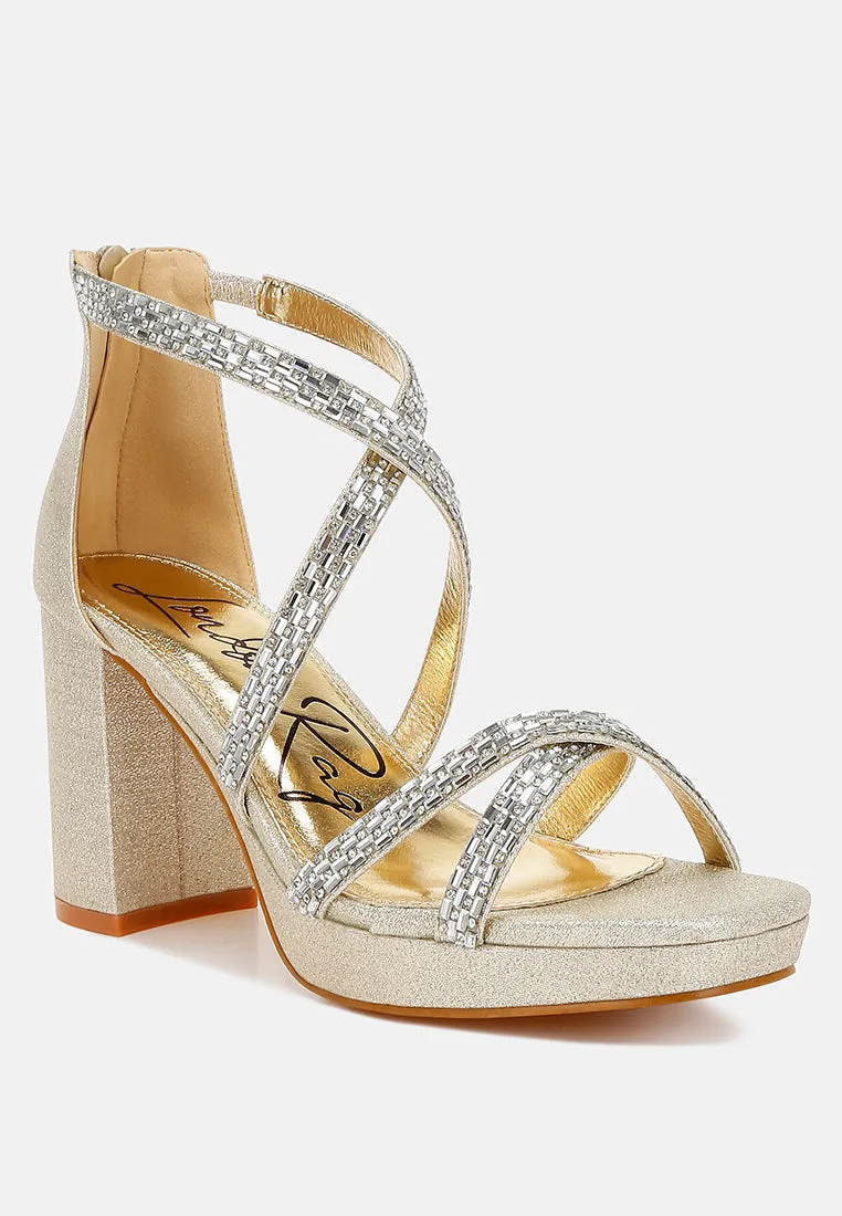 Rhinestones Embellished Strappy Sandals By RAG