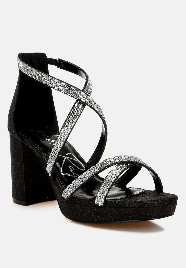 Rhinestones Embellished Strappy Sandals By RAG