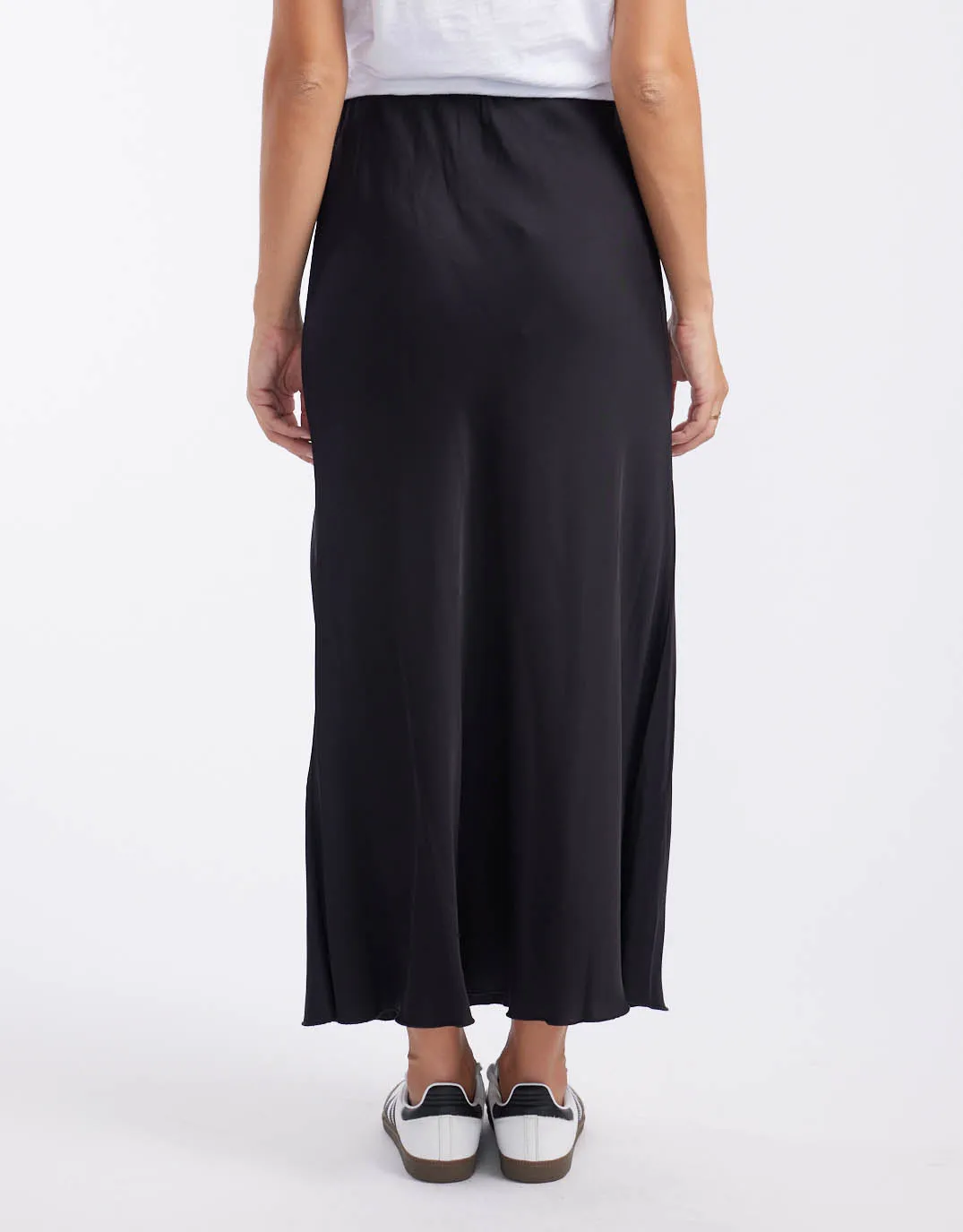 Rosette Satin Skirt - Black