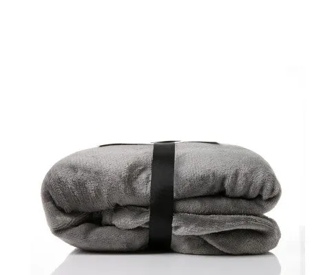 Royal Comfort Snug Hoodie Nightwear Super Soft Reversible Coral Fleece 750GSM One Size Grey