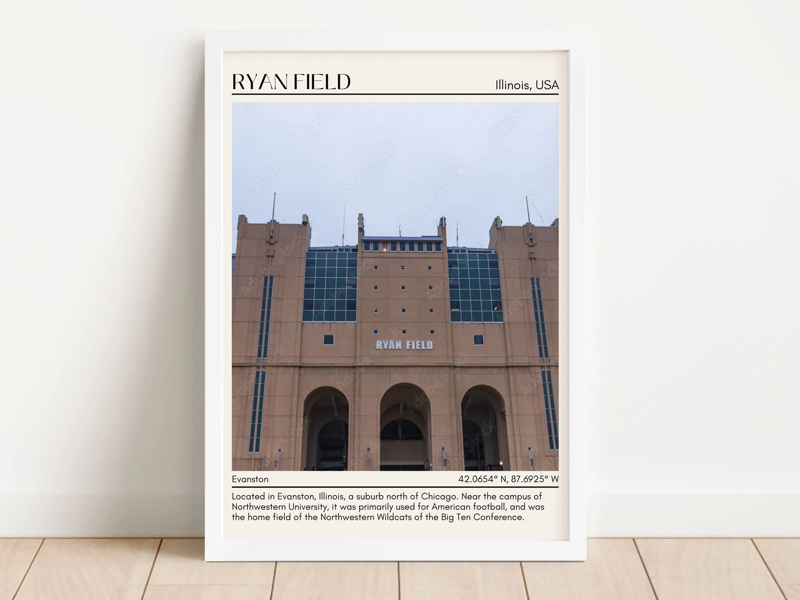 Ryan Field Football Minimal Wall Art