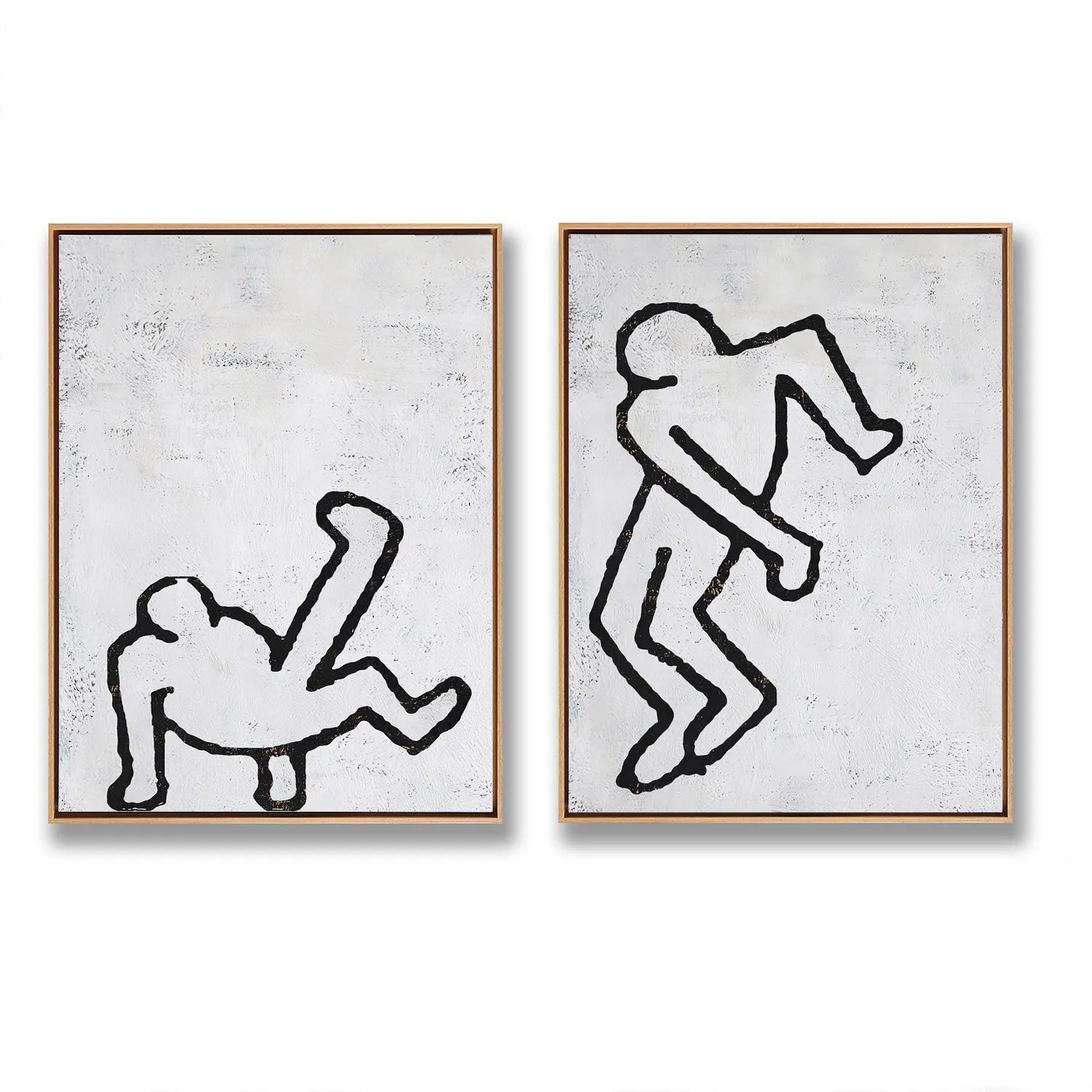 Set of 2 Minimal Painting Dancing Man P81