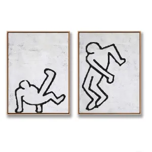 Set of 2 Minimal Painting Dancing Man P81