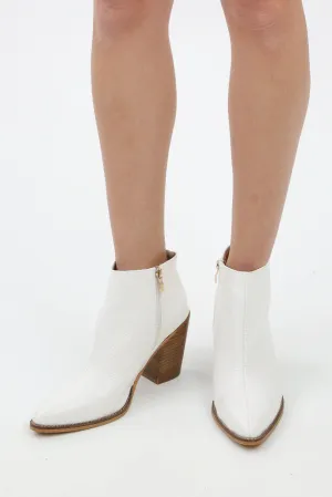 Simple Chic Ankle Booties - White