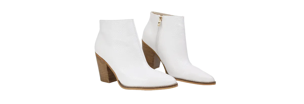 Simple Chic Ankle Booties - White