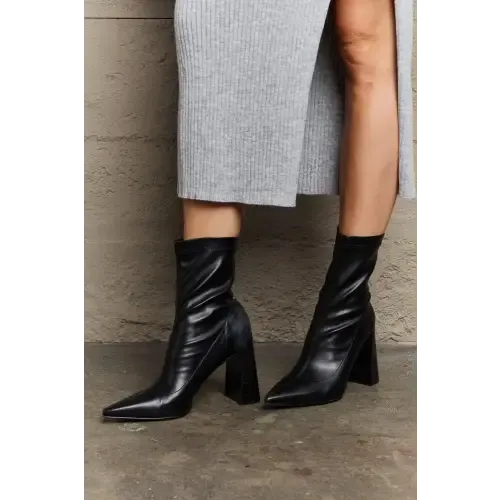 Sleek Stacy Block Heel Sock Boots for Stylish Strides