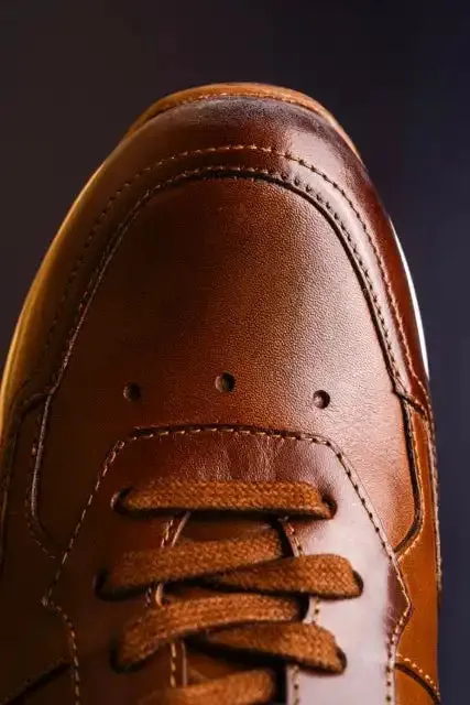 Sloane Mens Max Leather Trainers Tan/Brown